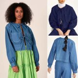 Long Sleeve Tie Up Loose Denim Coats GYAN-703