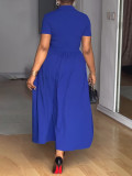 Solid Color Short Sleeve Maxi Dress GYLY-10991