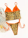Leopard Print Tie Up Bikinis Swimsuit CSYZ-G675WX