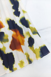 Solid Color Sleeveless Vest Print Pleated Long Skrits Suit GYLY-10928