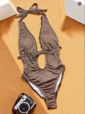 Solid Color Tie Up One Piece Swimsuit CSYZ-G671RY