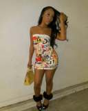 Pre Order: About 7 work days shipping Print Sexy Mini Dress YUEM-309211