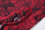 Deep V Neck Flare Sleeve Two Piece Skirts Set DLSF-K6S00276A