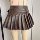 Sexy Pleated Patchwork Mini Skirt GPBY-8143