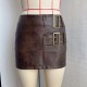 Retro PU Leather Mini Skirt GPBY-8139