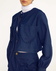 Long Sleeve Tie Up Loose Denim Coats GYAN-703