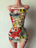 Pre Order: About 7 work days shipping Print Sexy Mini Dress YUEM-309211