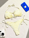 Solid Color Backless Bikinis 2 Piece Swimsuit CSYZ-G608W