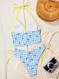 Contrast Color Cherry Print Bikini 2 Piece Set CSYZ-G767VX