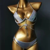 Diamond Tassel Halterneck Bikinis 2 Piece Swimsuit YWTT-2020001