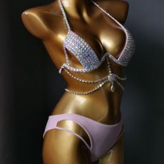 Diamond Tassel Halterneck Bikinis 2 Piece Swimsuit YWTT-2020001