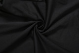 Deep V Neck Solid Color Tight Fifth Jumpsuit DLSF-K6Q00634A