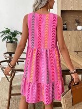 Bohemian Print Sleeveless Midi Dress GYGE-26003