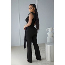 Solid Color Sleeveless Two Piece Pants Set ASL-6816