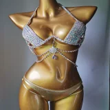 Diamond Tassel Halterneck Bikinis 2 Piece Swimsuit YWTT-2020001