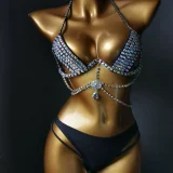Diamond Tassel Halterneck Bikinis 2 Piece Swimsuit YWTT-2020001