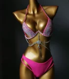 Diamond Tassel Halterneck Bikinis 2 Piece Swimsuit YWTT-2020001