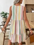 Bohemian Print Sleeveless Midi Dress GYGE-26003
