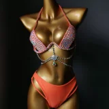 Diamond Tassel Halterneck Bikinis 2 Piece Swimsuit YWTT-2020001