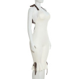 Halterneck Sleeveless Backless Seventh Jumpsuit GSZM-C26JP028