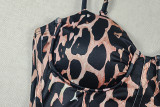 Leopard Print Irregular Backless Split Maxi Dress GJYO-303507