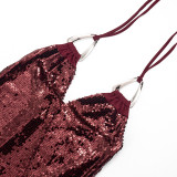 Sexy Sequin Halterneck Backless Mini Dress GSZM-J26DS028