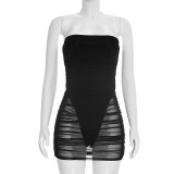 Mesh Sleeveless Tube Top Dress GSZM-D26DS068