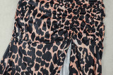 Leopard Print Irregular Backless Split Maxi Dress GJYO-303507