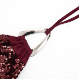 Sexy Sequin Halterneck Backless Mini Dress GSZM-J26DS028