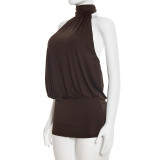 Sleeveless Tie Up Backless Mini Dress GSZM-J26DS023