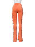 Solid Color Tassel Micro Flare Pants CH-24049