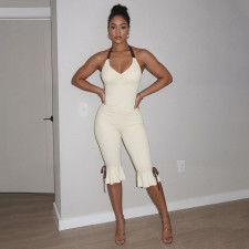 Halterneck Sleeveless Backless Seventh Jumpsuit GSZM-C26JP028