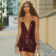 Sexy Sequin Halterneck Backless Mini Dress GSZM-J26DS028