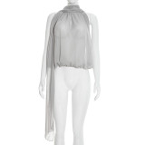 Solid-Color Chiffon Sleeveless Tops GSZM-D26TP029