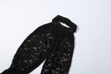 Lace Patchwork Halterneck Backless Jumpsuit XEF-K6Q01398A