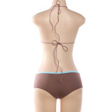 Sexy Halterneck Print Tie Up Bikinis 2 Piece Set XEF-K25S89979
