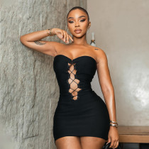 Sleeveless Off Shoulder Bandage Dress GSZM-J26DS045