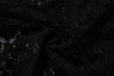 Lace Patchwork Halterneck Backless Jumpsuit XEF-K6Q01398A