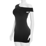 Sleeveless Off Shoulder Mini Dress GSZM-C26DS041