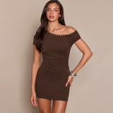 Sleeveless Off Shoulder Mini Dress GSZM-C26DS041
