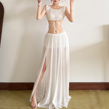 Mesh See Through Tank Top Long Skirt 2 Piece Set  GZJQ-K25S89818