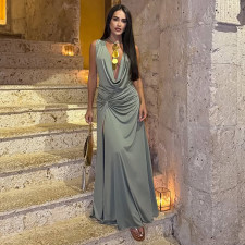 Sleeveless Solid Color Maxi Dress GZJQ-K6D00876A