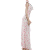 Mesh Print Halterneck Top 3 Piece Skirts Set GZJQ-K25S89994