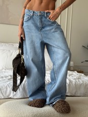 Fashion Holes Straight Wide Leg Jeans GYAN-15241