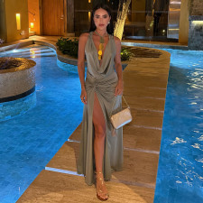 Sleeveless Solid Color Maxi Dress GZJQ-K6D00876A