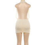 Halterneck Backless Mini Dress GZJQ-K6D01281A