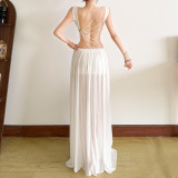Mesh See Through Tank Top Long Skirt 2 Piece Set  GZJQ-K25S89818