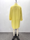 Solid Color Long Sleeve Loose Shirt GQZF-7111
