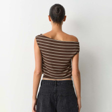 Stripe Sleeveless T Shirt GSBW-J26TP043