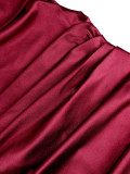 One-shoulder Satin Ruffles Evening Dress  GKEN-ADR051209